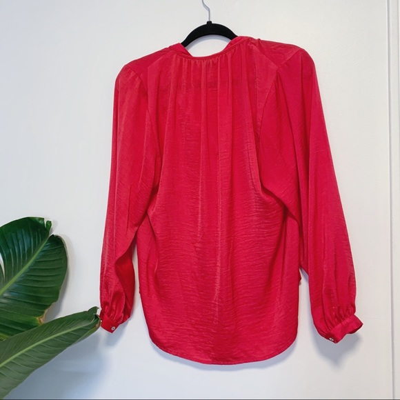 Fuchsia peasant long sleeved shirt - Picture 2 of 4